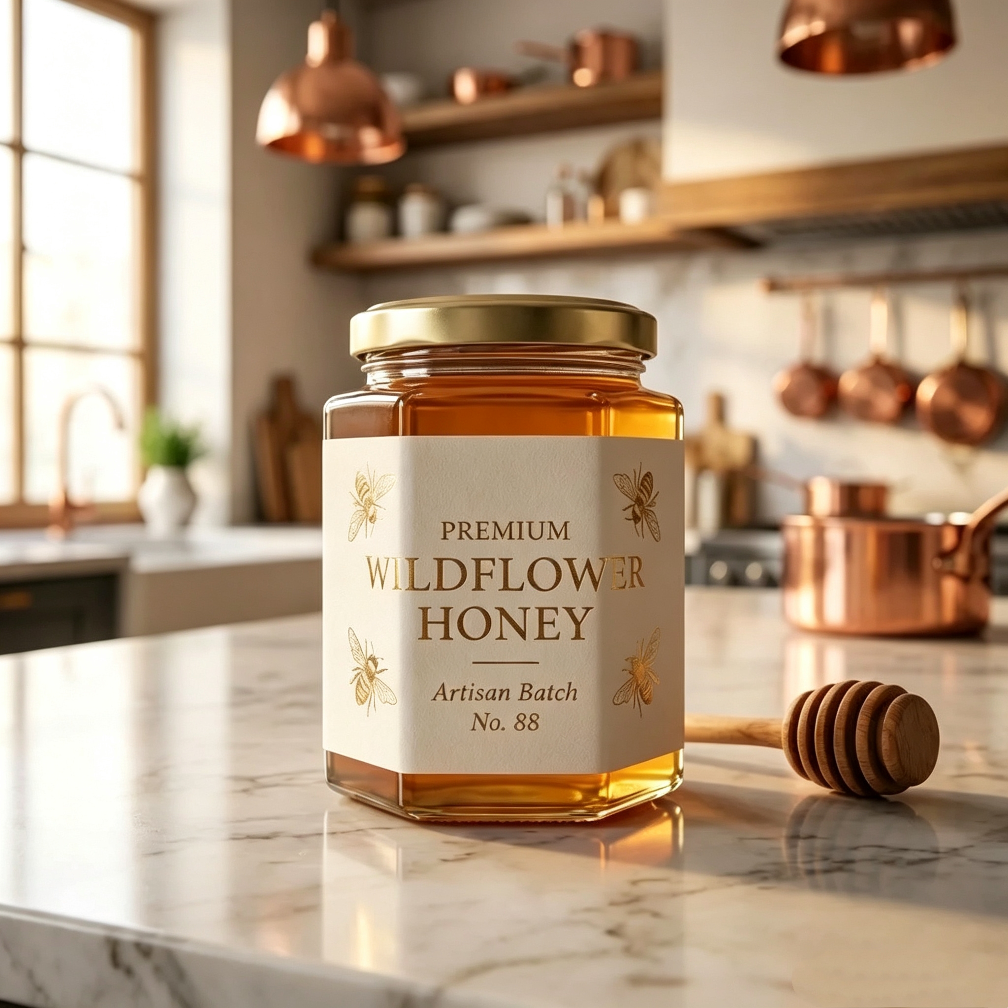 Custom Kraft Labels for Honey Pot