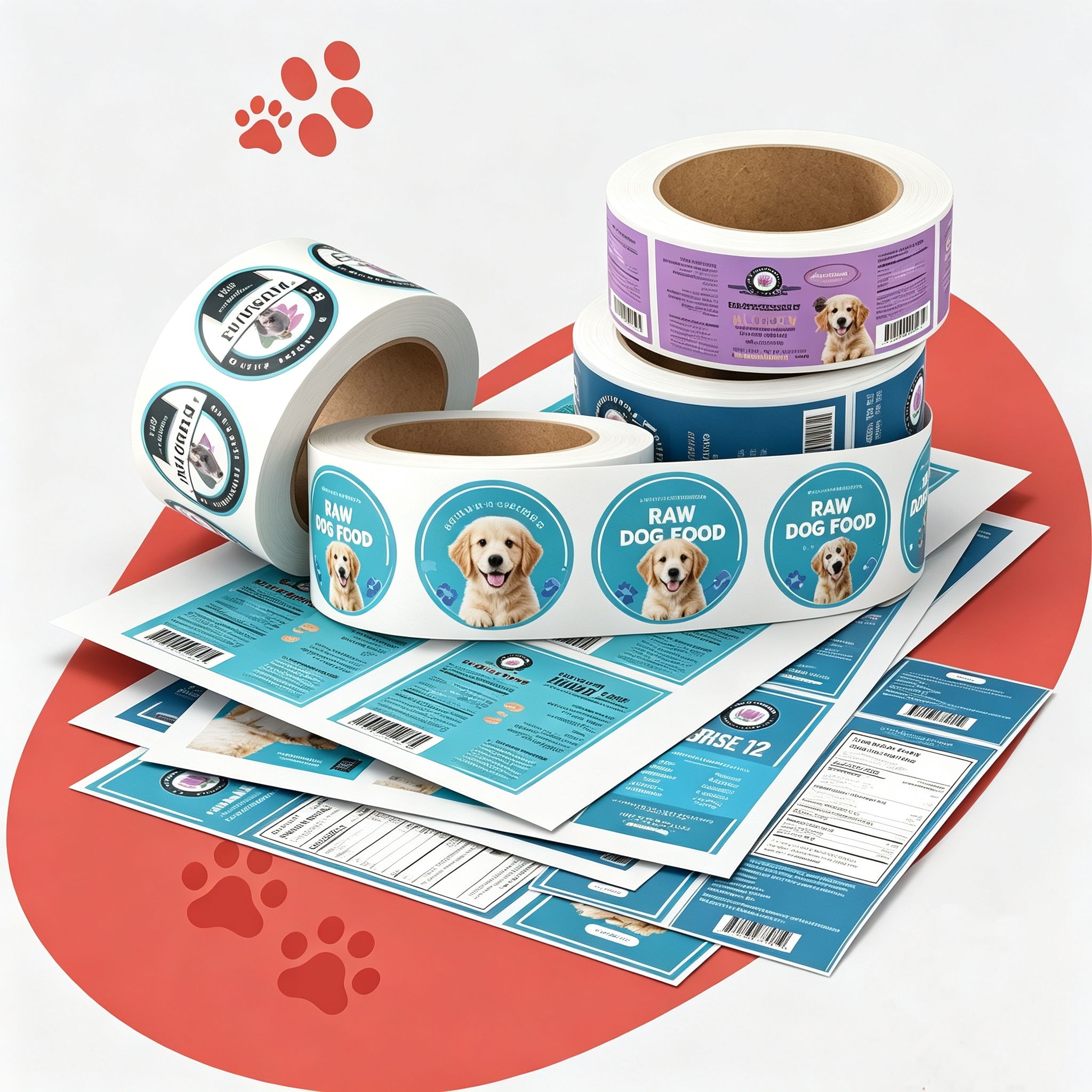 Custom Synthetic Labels for Pet Food Bags