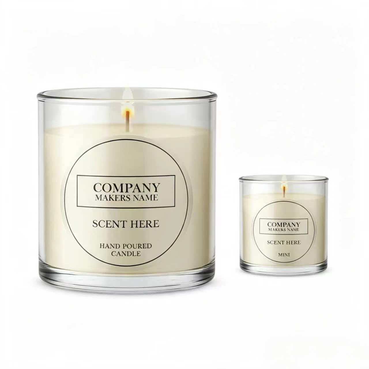 Clear "No-Label" Look Candle Labels