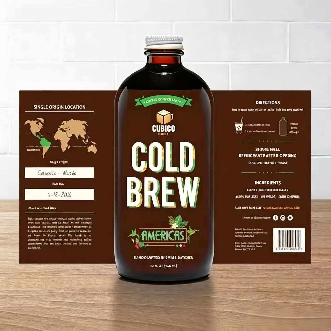 Custom Cold Brew Coffee Labels